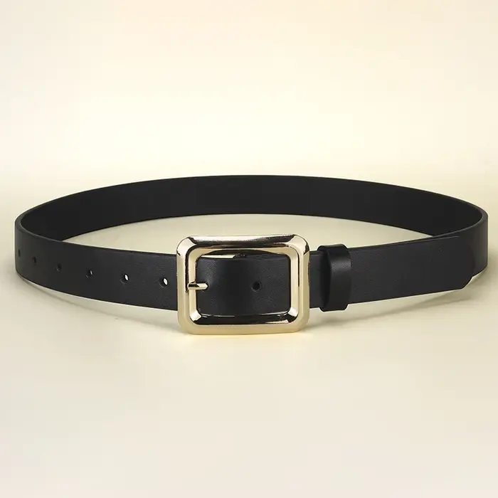 Ceinture à boucle ardillon carrée pour femmes, avec robe, pantalon décontracté, rétro, tendance, cadeaux de fête d'anniversaire pour femmes