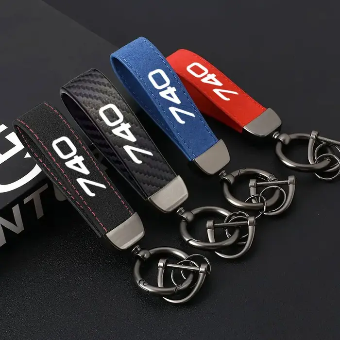 Porte-clés de luxe en daim pour voiture