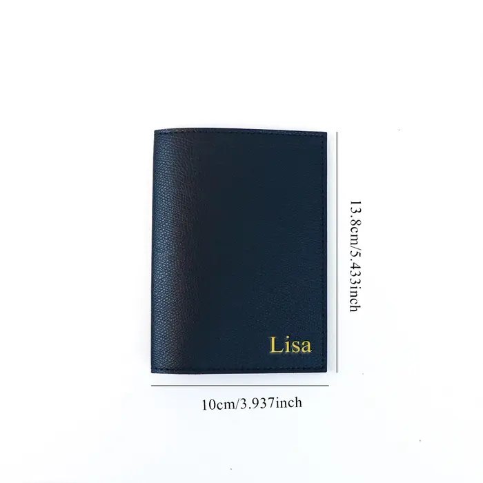 Porte-passeport en cuir pu avec lettres personnalisées