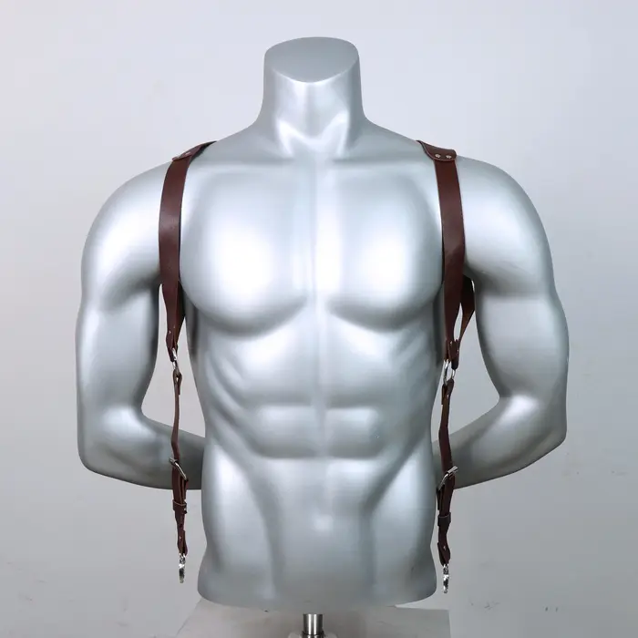 Bretelles pantalons pour hommes en cuir réglable sac à dos