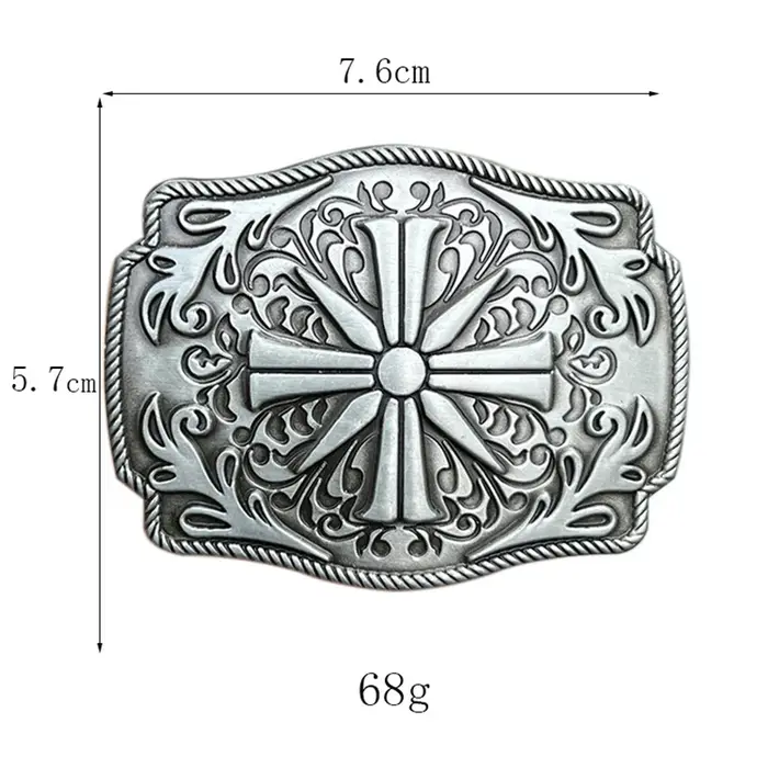 Boucle de ceinture croisée style occidental
