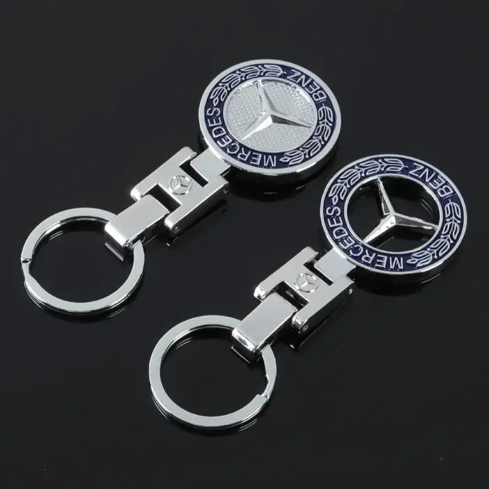 Porte-clés de voiture en métal avec boucle en H