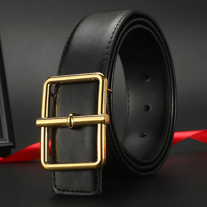Ceinture pour homme de haute qualité, large (38 mm), de marque, en cuir, design de créateur, mode, l
