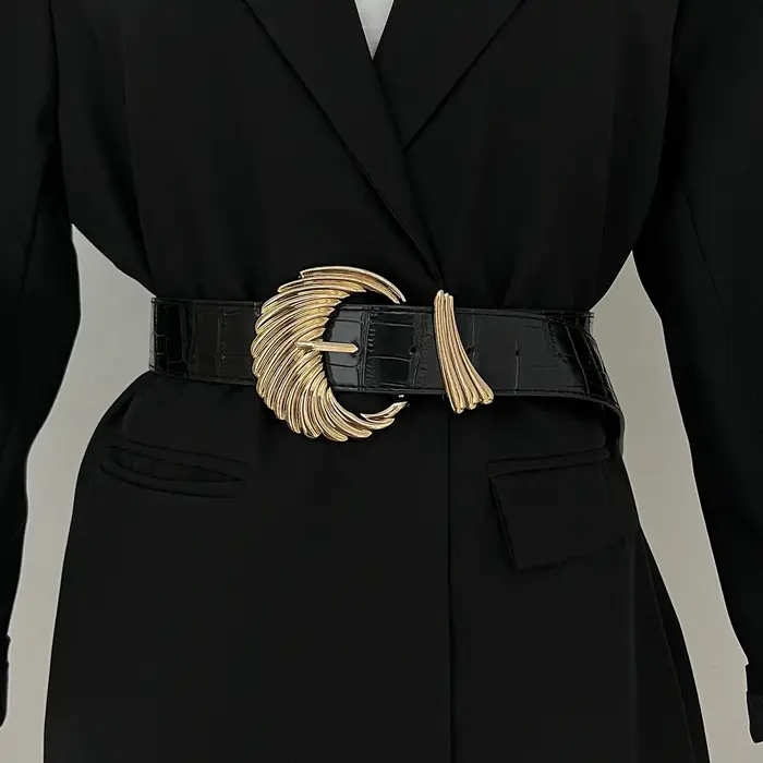 Ceintures en cuir velours noir pour femmes