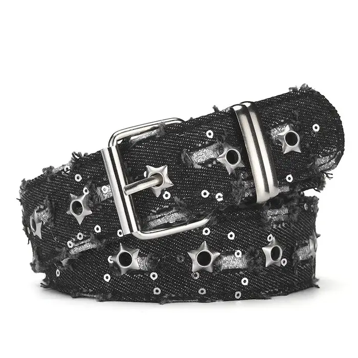 Nouvelle ceinture pour femme de style punk décontracté ajouré, avec décoration de trous en étoile te