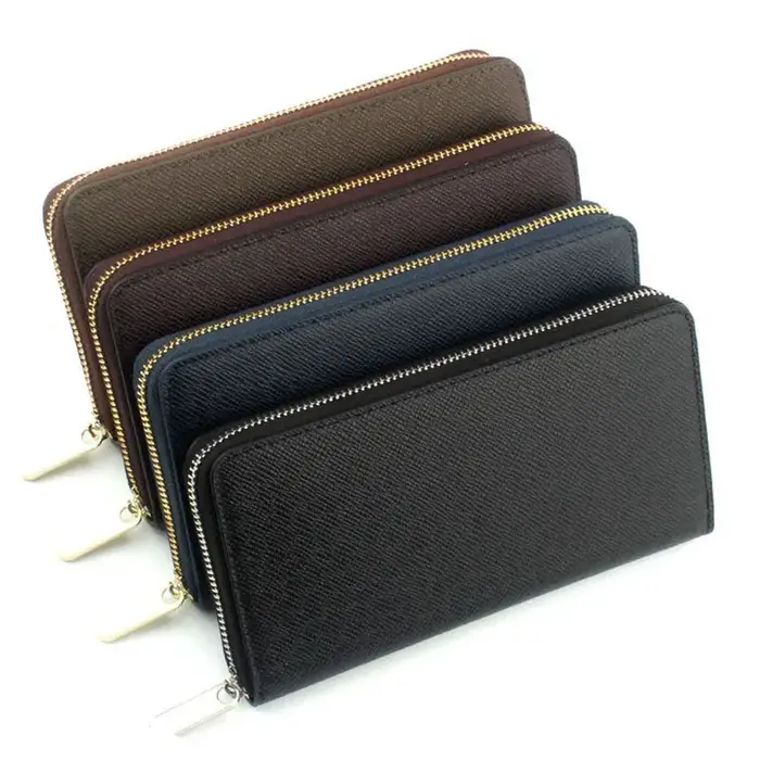 Portefeuille Long en cuir Saffiano véritable avec lettres personnalisées
