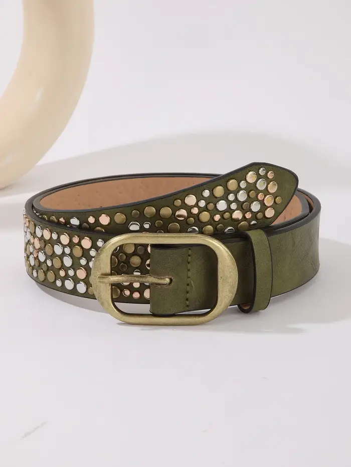 Nouvelle ceinture tendance de la série punk avec décoration à rivets, ceinture décontractée européen