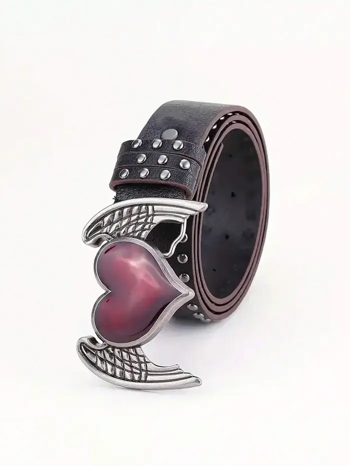 Ceinture en cuir en forme de cœur, gouttelette d'huile essentielle de Rose, décoration de rivets, st
