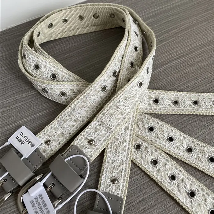 Ceinture en toile vintage avec dentelle pour femme