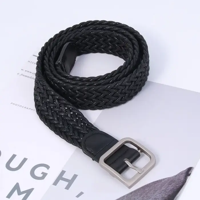 Ceinture en corde de chanvre tressée tendance pour femme, style coréen rétro, pour étudiantes - 1 pièce