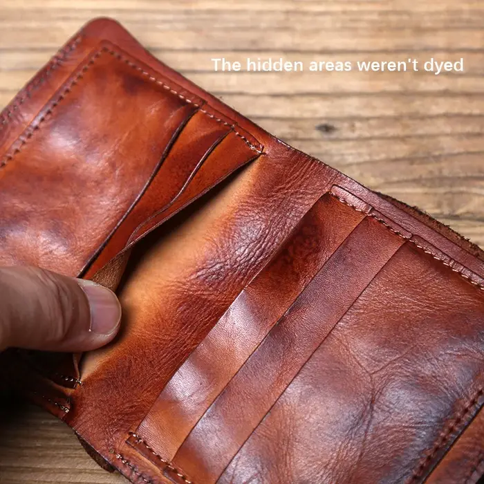 NZPJ-Portefeuille en cuir rétro pour hommes et femmes, porte-monnaie ultra-fin, couche supérieure en cuir de vachette, pince à documents verticale, court, jeune