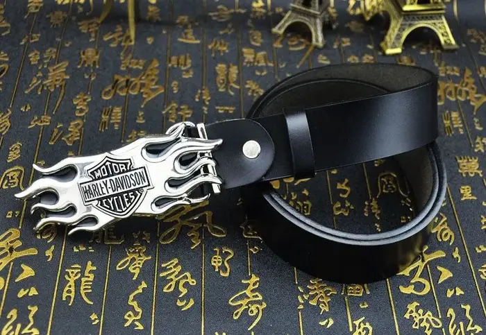 Ceinture en cuir pour homme avec boucle Harley