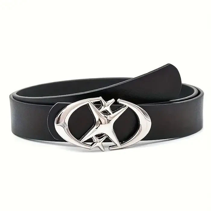Ceinture élégante à boucle métallique croisée ovale – Durable, simple et universelle compatible – Id
