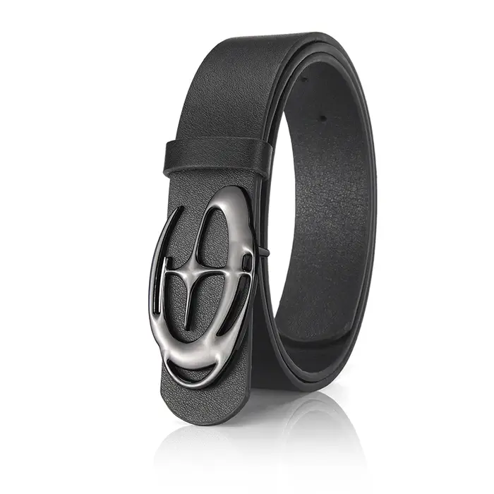 Ceinture à boucle lisse pour hommes, Design Unique, à la mode, pantalons décontractés, accessoires s
