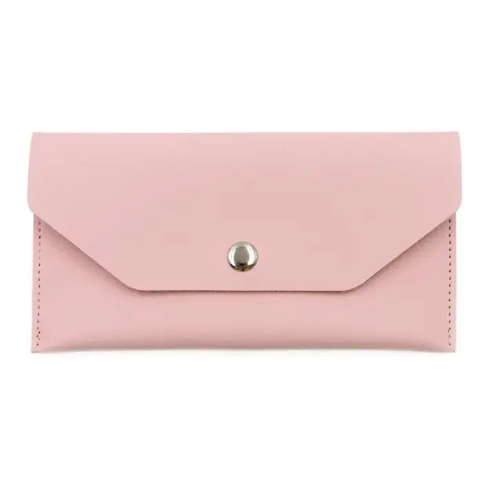 Portefeuille long en cuir PU de couleur unie pour femmes, style coréen minimaliste, pochette multi-cartes, petite bourse à monnaie portable, sac à main quotidien