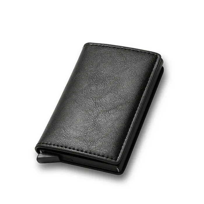 Anti-vol Rfid porte-carte de crédit portefeuille minimaliste intelligent hommes femmes mince