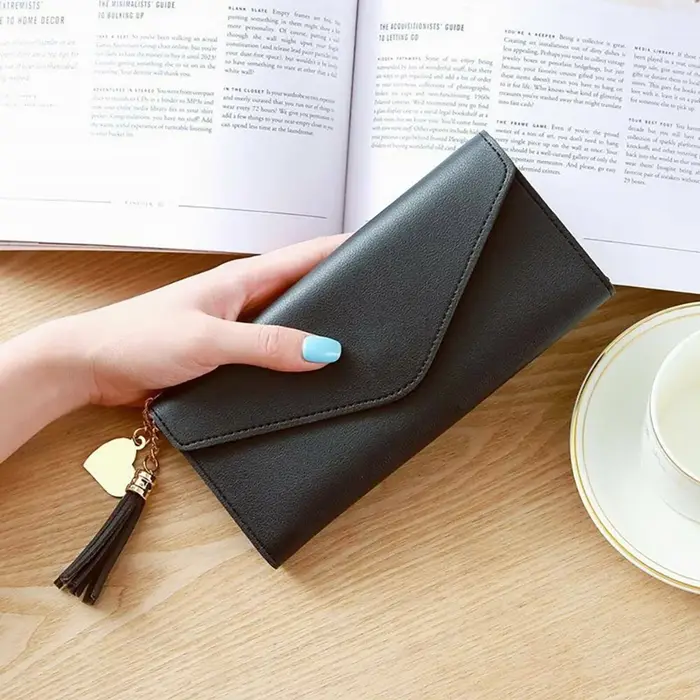 Portefeuilles longs en cuir pour femmes