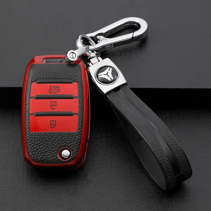 Étui à clé de voiture en cuir TPU