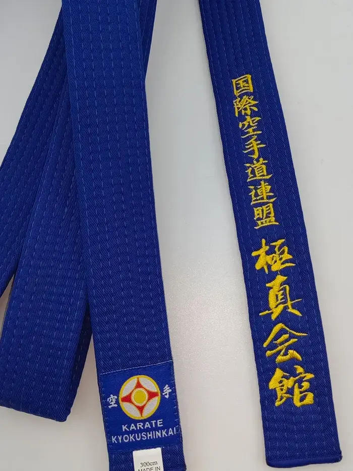 Kyokushi-Ceinture de documents sportifs unisexe, transformation personnalisée des arts martiaux, étiquette de texte brodée, logo de la Fédération internationale de karaté
