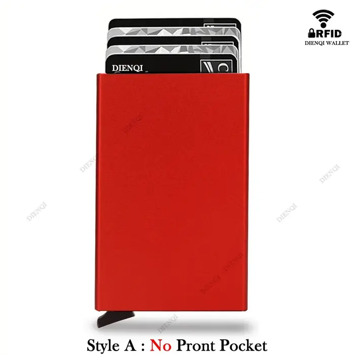 Rfid portefeuille intelligent porte-carte en métal mince mince hommes femmes portefeuilles Pop Up mi