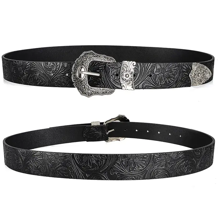 Ceinture rétro pour hommes et femmes, style bohème - avec boucle en strass, accessoire de mode street punk rock hip hop