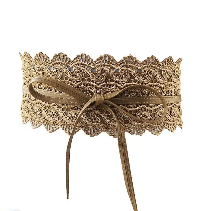 Ceinture en dentelle avec nœud pour femmes