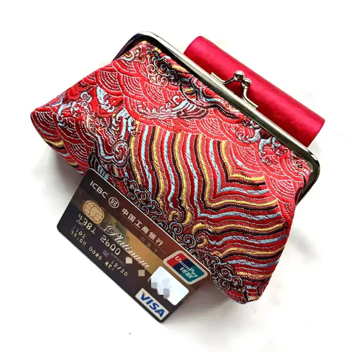 Porte-monnaie brodé vintage pour femme