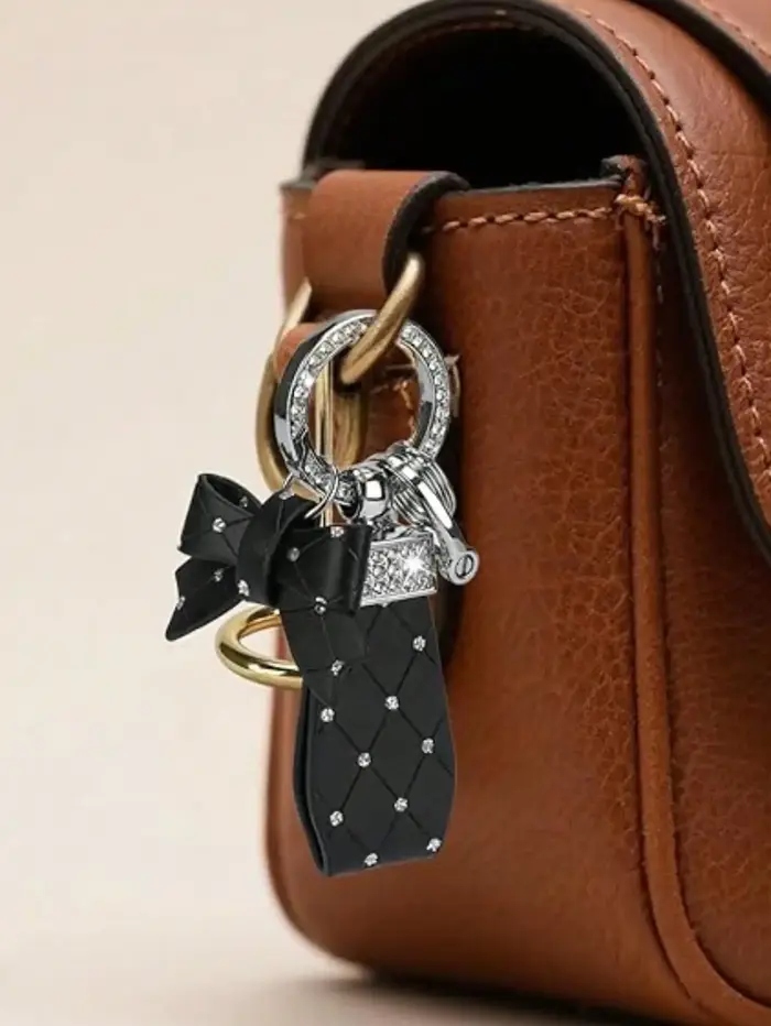 Porte-clés de luxe avec nœud en strass