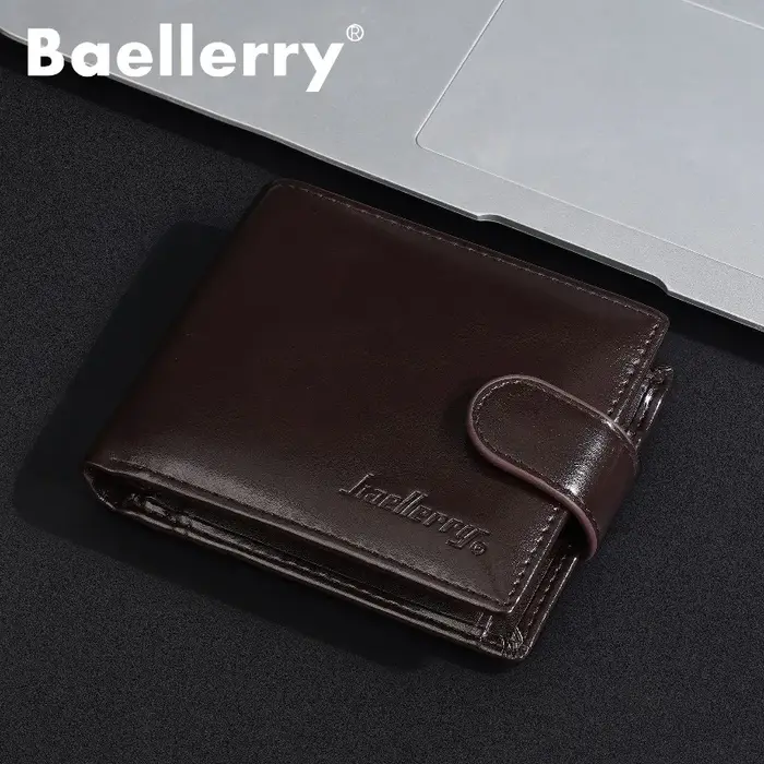 Portefeuille en cuir véritable pour homme Baellerry avec fermeture éclair