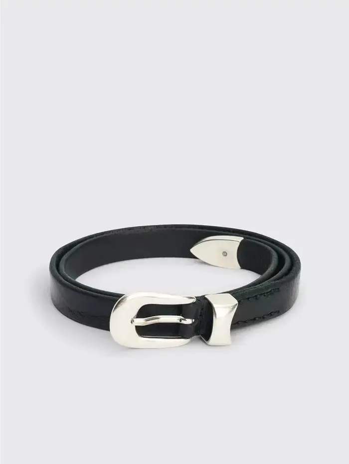 Ceinture en cuir à boucle pour femme Momoluna Ceinture noire de 2 cm