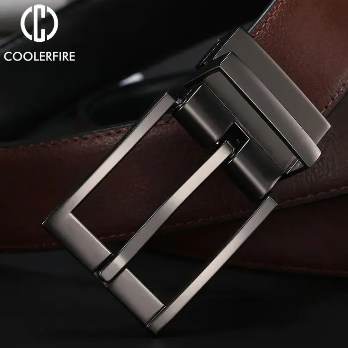 Ceinture réversible en cuir véritable pour hommes