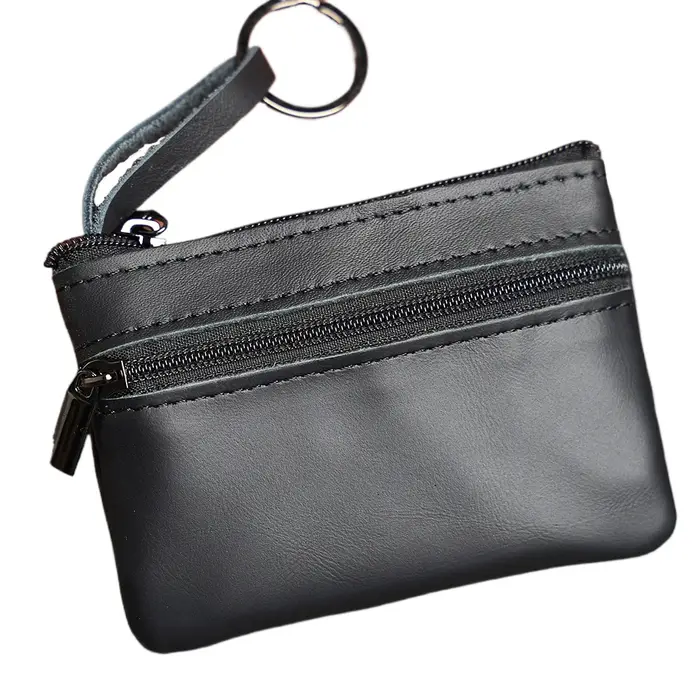 Mini porte-monnaie en cuir unisexe