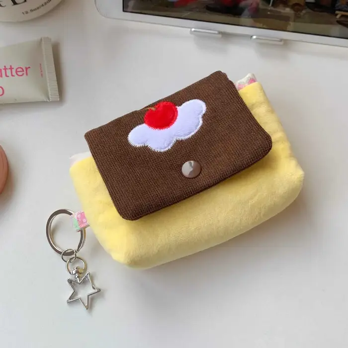 Mini portefeuille cerise douce, petite pochette de rangement multi-usage, étui portable pour pièces 