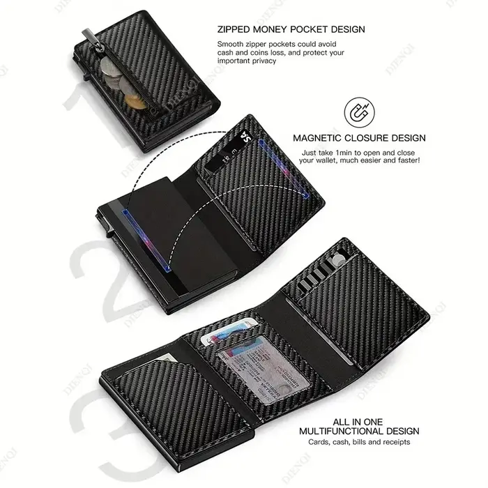 Portefeuille Rfid porte-carte de crédit de luxe