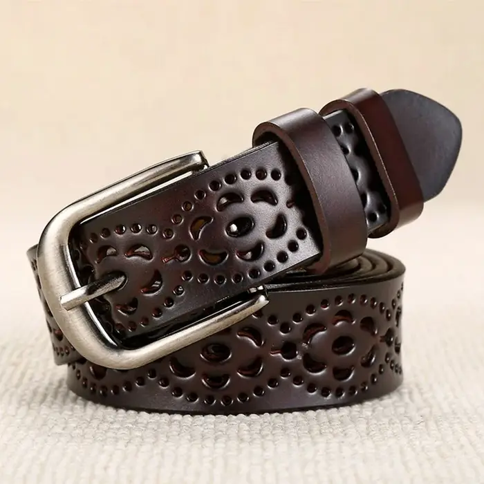 Ceinture en cuir véritable pour femme