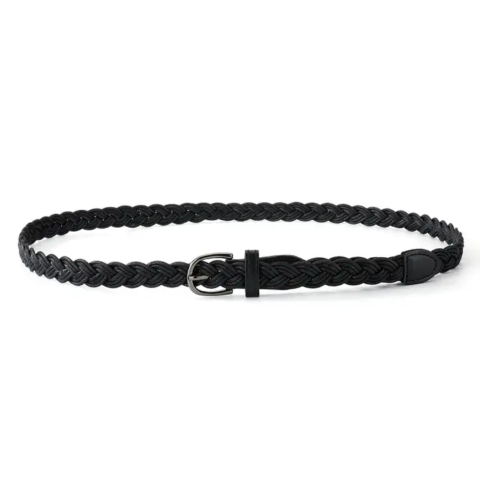 Ceinture fine tressée rétro vintage pour femme – Ceinture noire de haute qualité, tendance et stylée