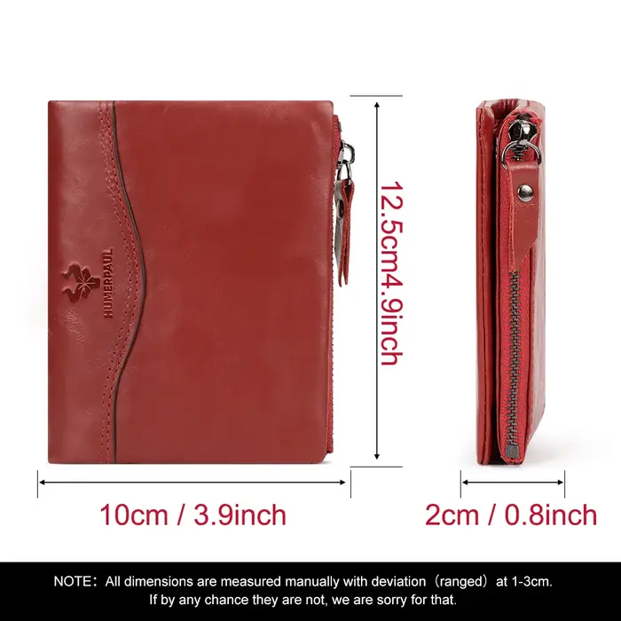 Petit portefeuille en cuir 100% véritable pour femmes