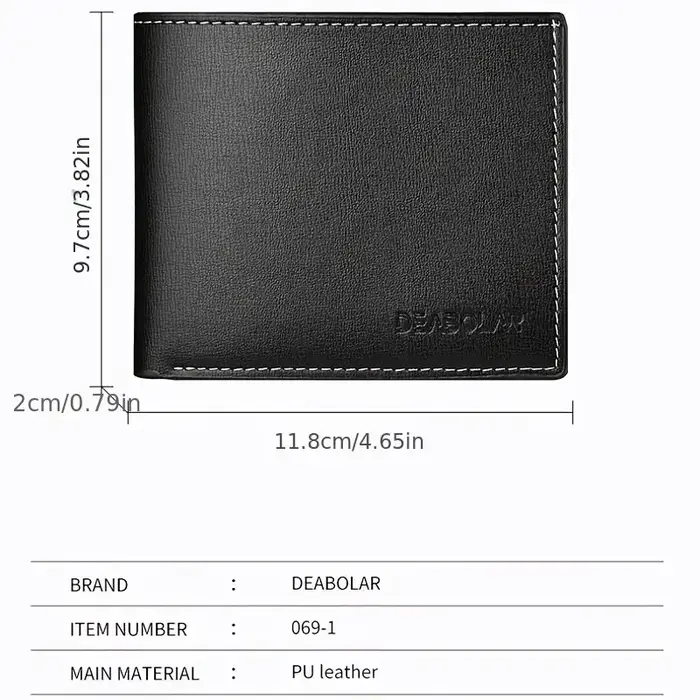 Portefeuille court en cuir pour hommes
