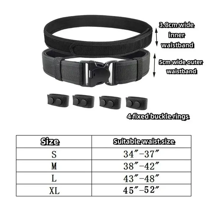 Ceinture tactique 2 en 1, boucle à dégagement rapide, ceintures MOLLE pour hommes, largeur 5CM