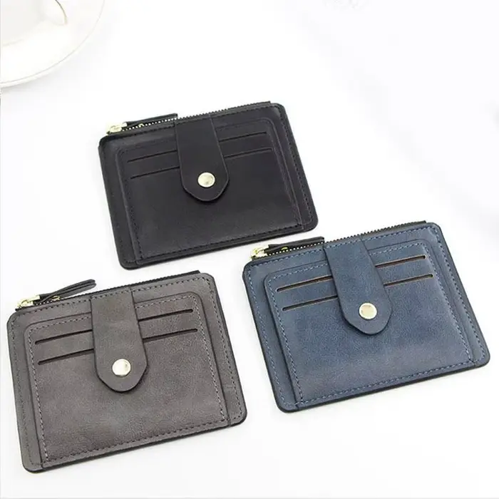 Petit portefeuille de luxe en cuir pour hommes et femmes