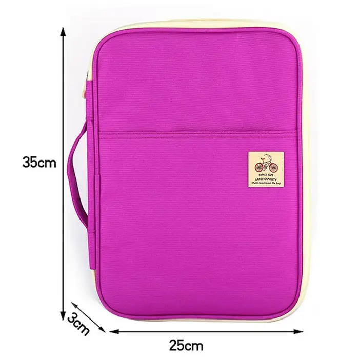 Portefeuille de voyage portable avec dossier de conférence, dossier multifonction zippé, sac à documents GT, A4