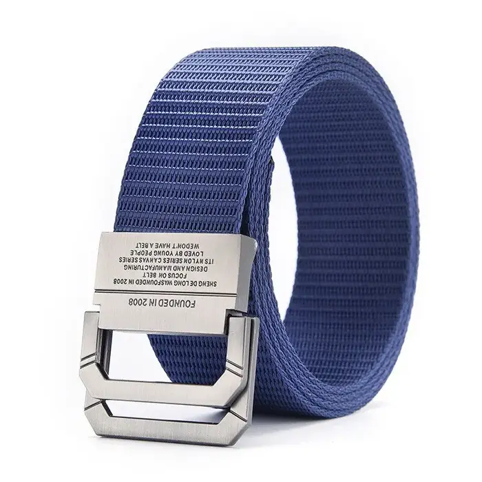 Ceinture de sport décontractée pour hommes et femmes – Boucle métallique automatique, sangle en toile et nylon, idéale pour les étudiants et l'extérieur