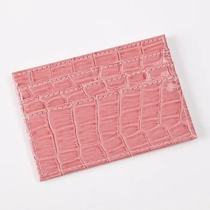 Portefeuille porte-cartes en cuir PU mince pour femme