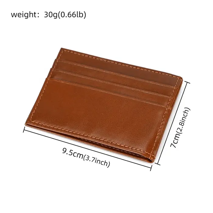 Portefeuille court décontracté pour hommes et femmes, cuir véritable, porte-cartes, cuir de vachette, couverture de carte de crédit, sac à main mince, étui à cartes
