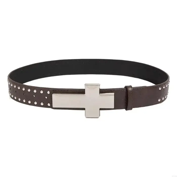 Ceinture cloutée Crucifix élégante pour hommes femmes