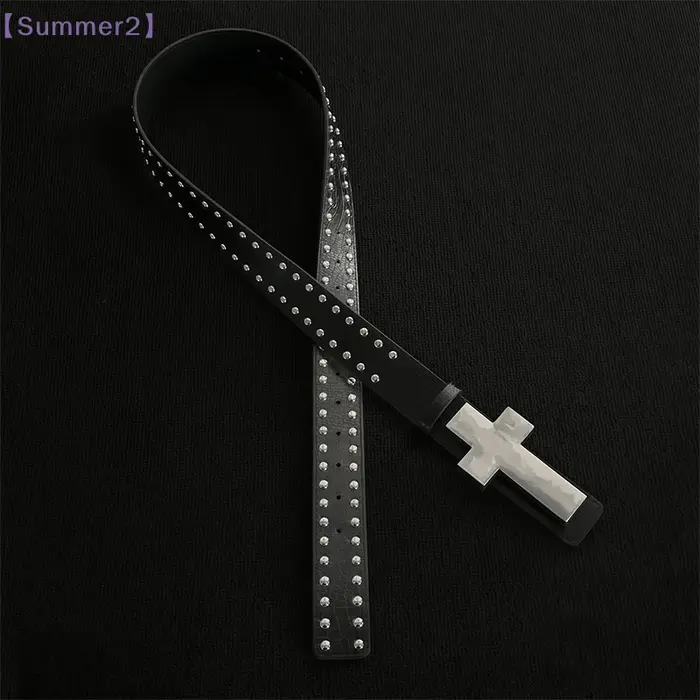 【Xia2】Ceinture Punk à Clous Croisés pour Hommes et Femmes