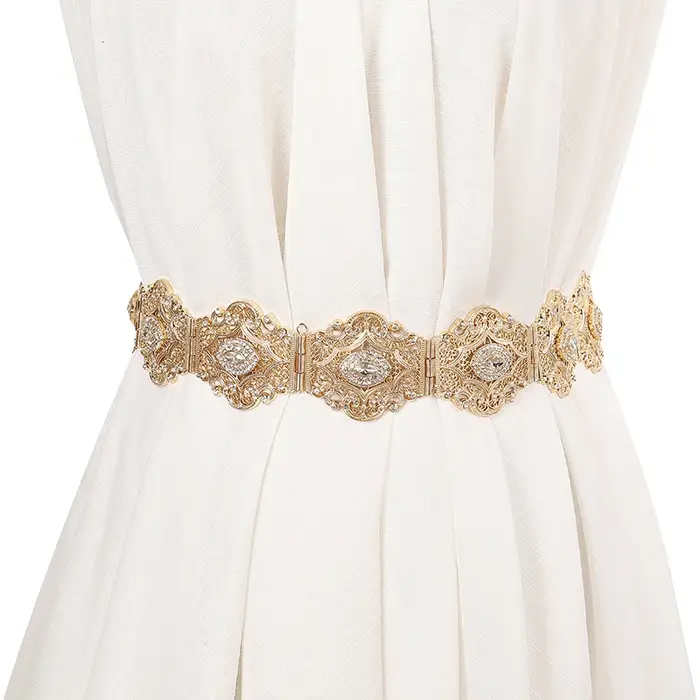 Ceinture de mode pour femmes du Moyen-Orient - Accessoire luxueux de mariage et de banquet de style vintage pour robes arabes