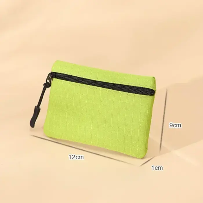 Toile Mini porte-monnaie Simple fermeture éclair enfant pochette de rangement poche d'argent couleur unie pièce de