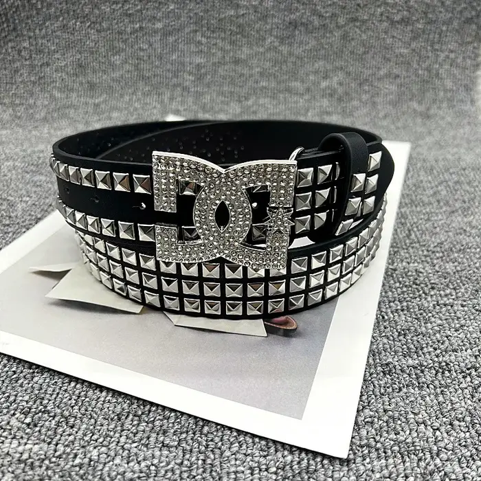 Ceinture Y2K de luxe pour femme, ceinture punk en strass, mode Hot Girl, décorations en cuir clouté,