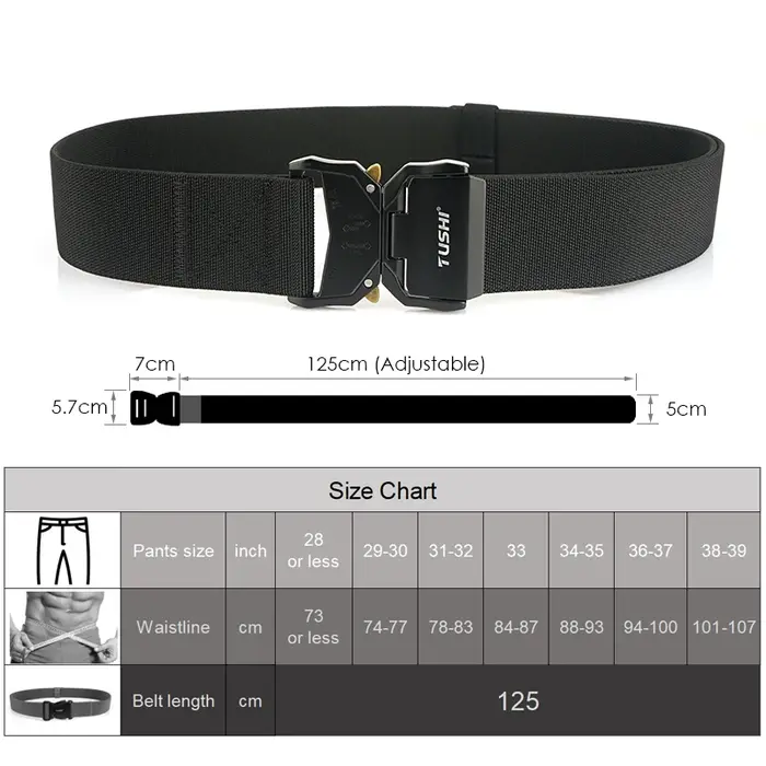 KOLBER 2024 5cm Ceinture Élastique pour Hommes Boucle En Aluminium Dégagement Rapide Extérieur Casual Large
